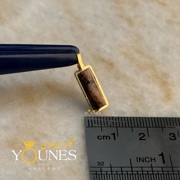 آویز طلا سنگ مرمر صورتی روشن